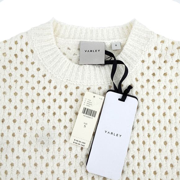 VARLEY Grady Bouclé Knit Sweater in Coconut Milk S - Picture 6 of 12